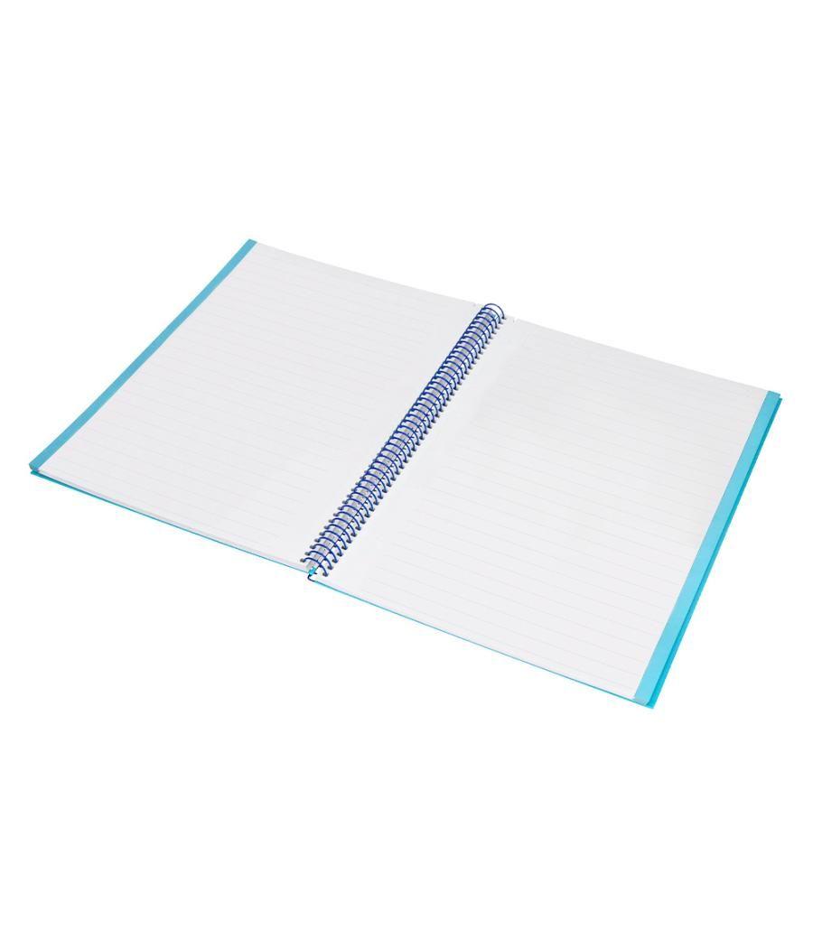 Cuaderno espiral navigator a4 micro tapa forrada 80h 80gr horizontal 1 banda color celeste