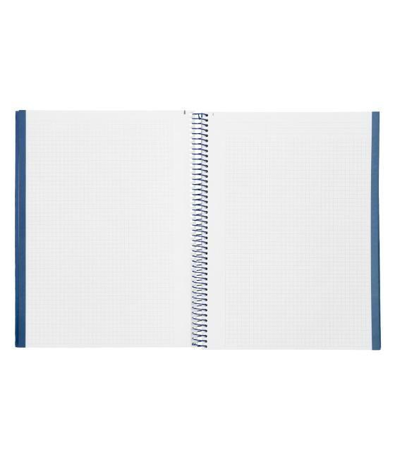 Cuaderno espiral navigator a4 micro tapa forrada 80h 80gr cuadro 5mm una banda color azul marino