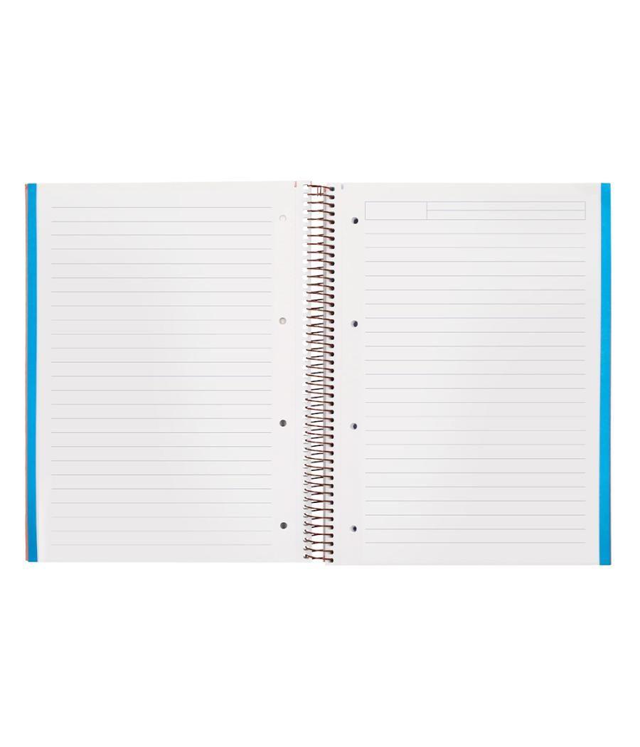 Cuaderno espiral navigator a4 micro tapa forrada 120h 80gr horizontal 5 banda 4 taladros rosa