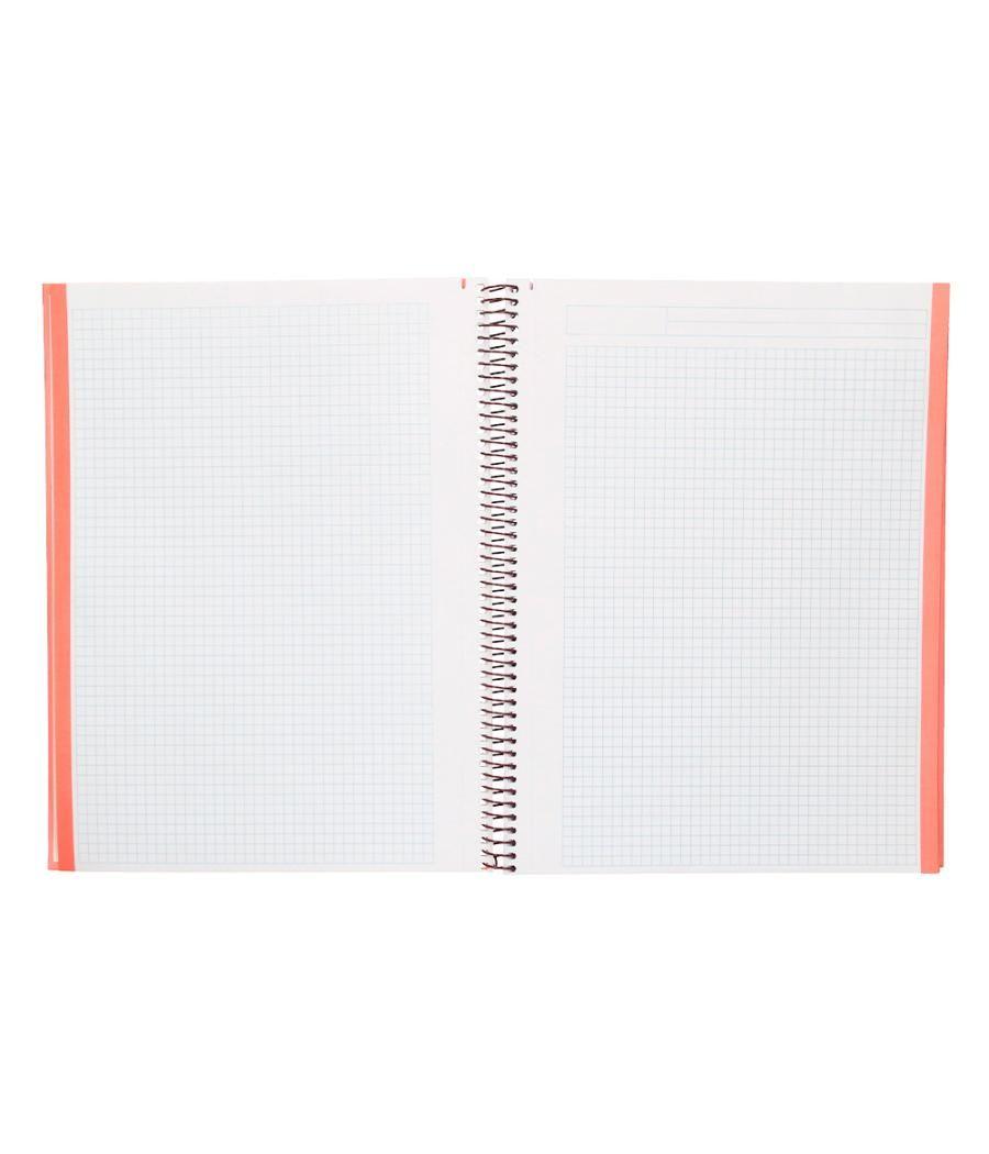 Cuaderno espiral navigator a4 micro tapa forrada 80h 80gr cuadro 5mm 1 banda color coral