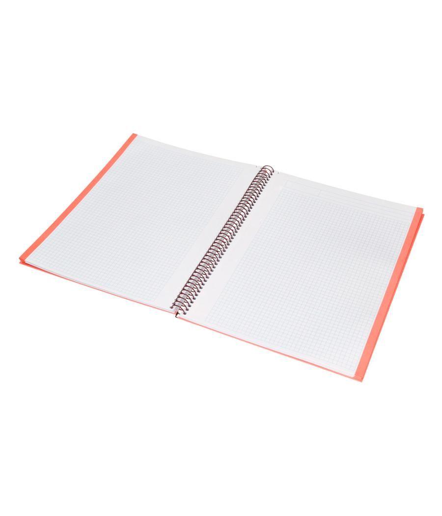 Cuaderno espiral navigator a4 micro tapa forrada 80h 80gr cuadro 5mm 1 banda color coral