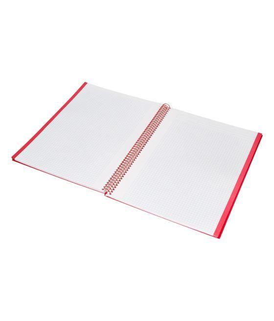 Cuaderno espiral navigator a4 micro tapa forrada 80h 80gr cuadro 5mm 1 banda color rojo