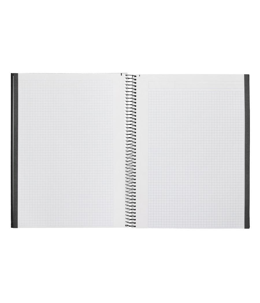 Cuaderno espiral navigator a4 micro tapa forrada 80h 80 gr cuadro 5mm 1 banda color negro