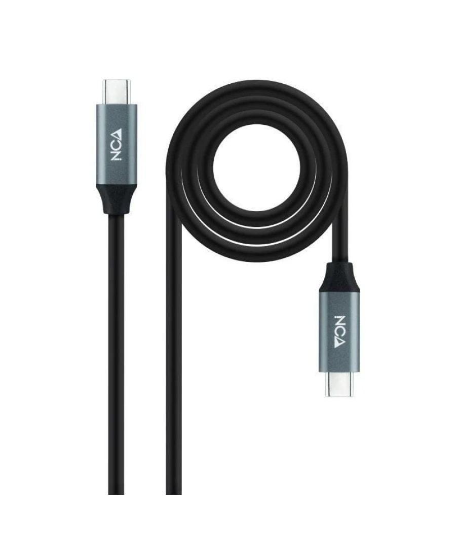 Cable usb 3.2 nanocable 10.01.4303/ usb tipo-c macho - usb tipo-c macho/ 3m/ gris y negro