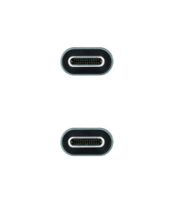 Cable usb 3.2 nanocable 10.01.4303/ usb tipo-c macho - usb tipo-c macho/ 3m/ gris y negro