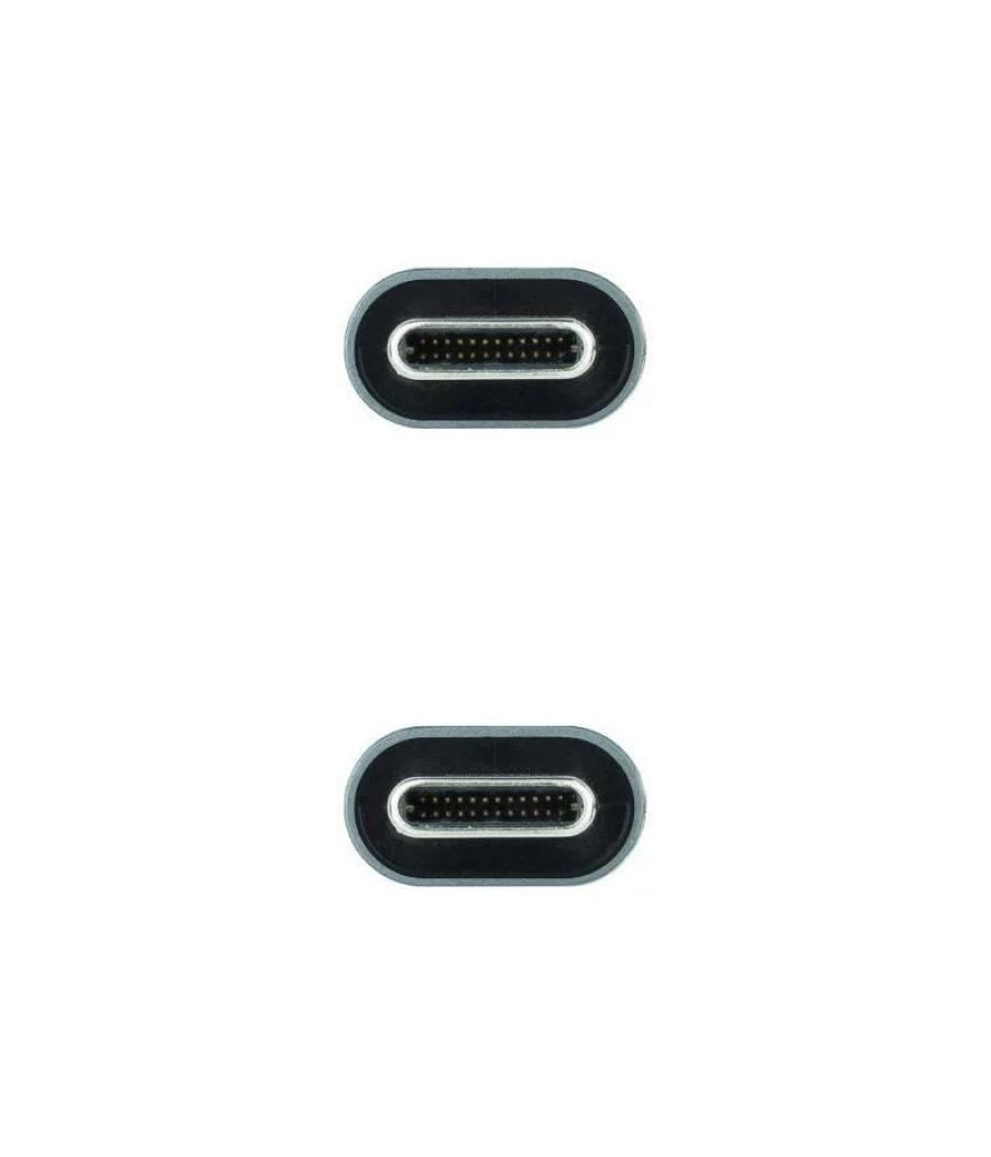 Cable usb 3.2 nanocable 10.01.4303/ usb tipo-c macho - usb tipo-c macho/ 3m/ gris y negro