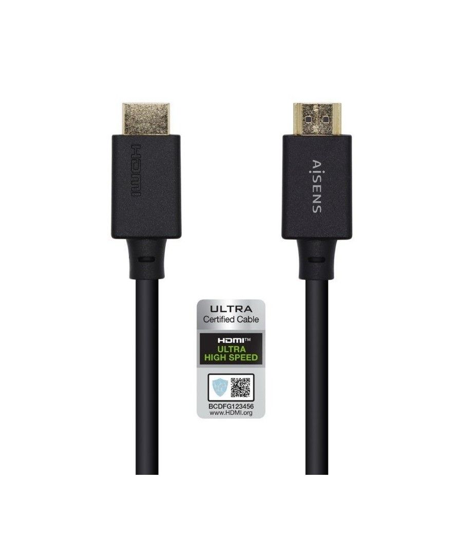 Cable HDMI 2.1 8K Aisens A150-0423/ HDMI Macho - HDMI Macho/ 2m/ Certificado/ Negro - Imagen 1