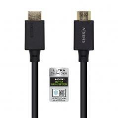 Cable HDMI 2.1 8K Aisens A150-0424/ HDMI Macho - HDMI Macho/ 3m/ Certificado/ Negro - Imagen 1