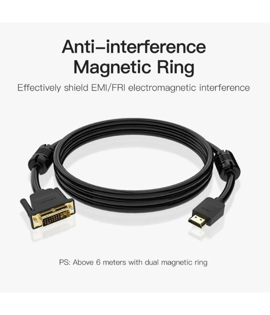 Cable conversor vention abfbf/ dvi macho - hdmi macho/ 1m/ negro