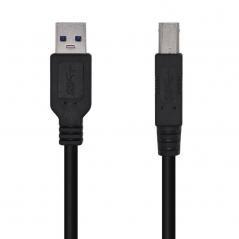 Cable USB 3.0 Impresora Aisens A105-0445/ USB Macho - USB Macho/ 3m/ Negro - Imagen 1