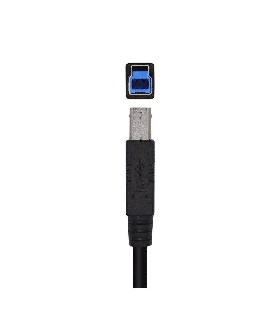 Cable USB 3.0 Impresora Aisens A105-0445/ USB Macho - USB Macho/ 3m/ Negro - Imagen 2