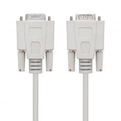 Cable Serie RS232 Nanocable 10.14.0203/ DB9 Macho - DB9 Hembra/ 3m/ Beige - Imagen 1