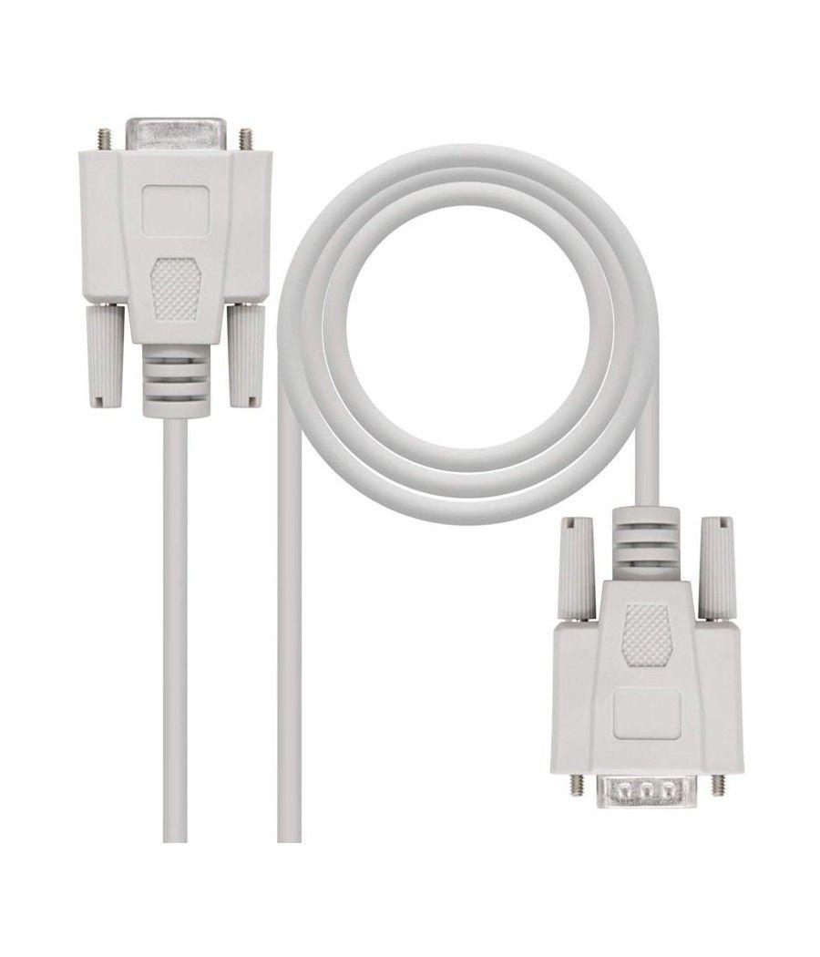 Cable Serie RS232 Nanocable 10.14.0203/ DB9 Macho - DB9 Hembra/ 3m/ Beige - Imagen 2