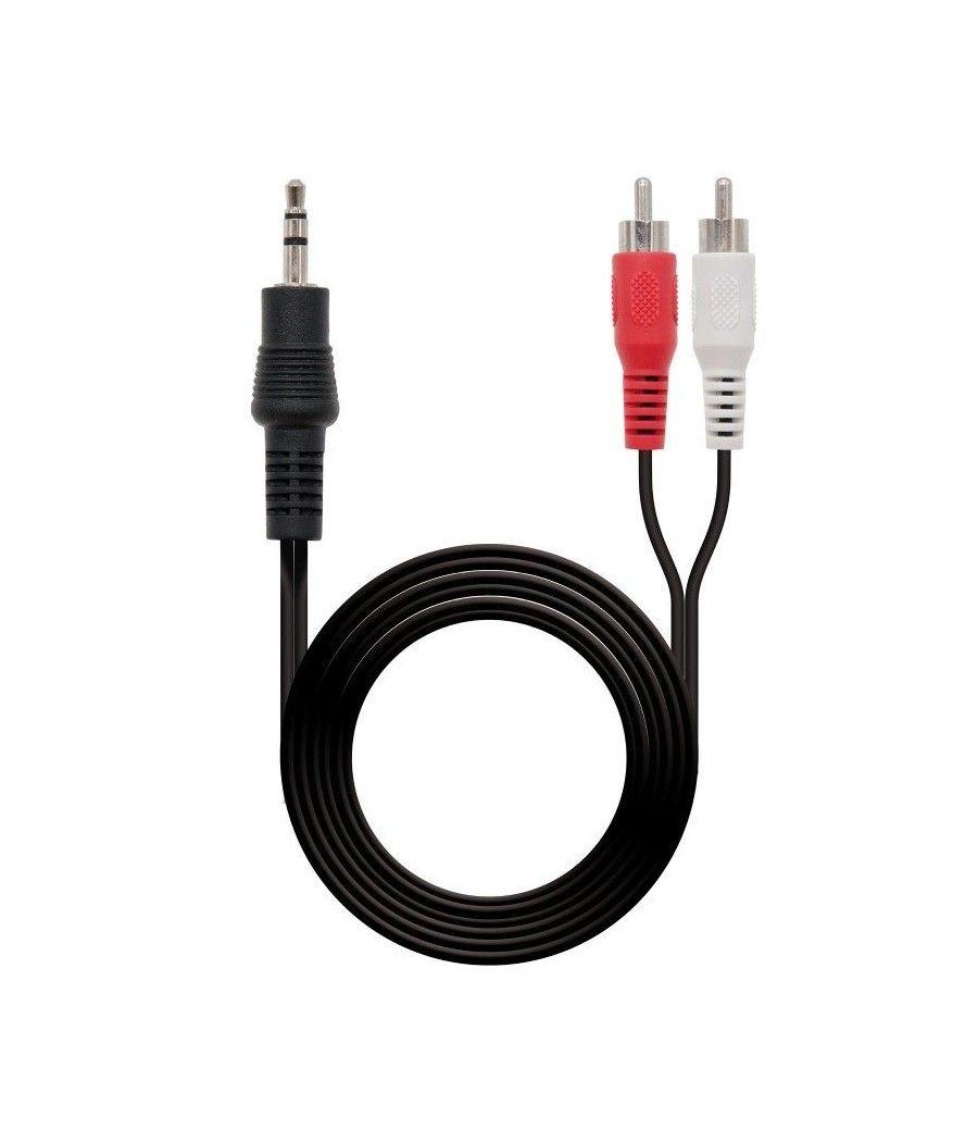 Cable Estéreo nanocable 10.24.0305/ Jack 3.5 Macho - 2x RCA Macho/ 5m/ Negro - Imagen 1