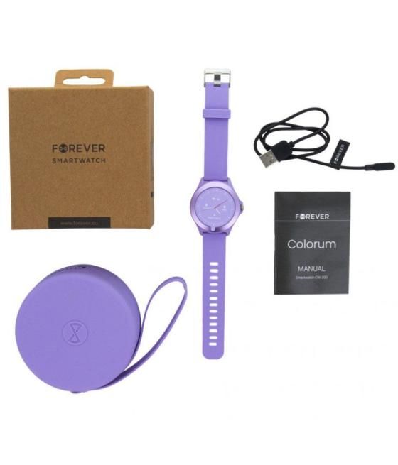 Smartwatch forever colorum cw-300/ notificaciones/ frecuencia cardíaca/ purpura