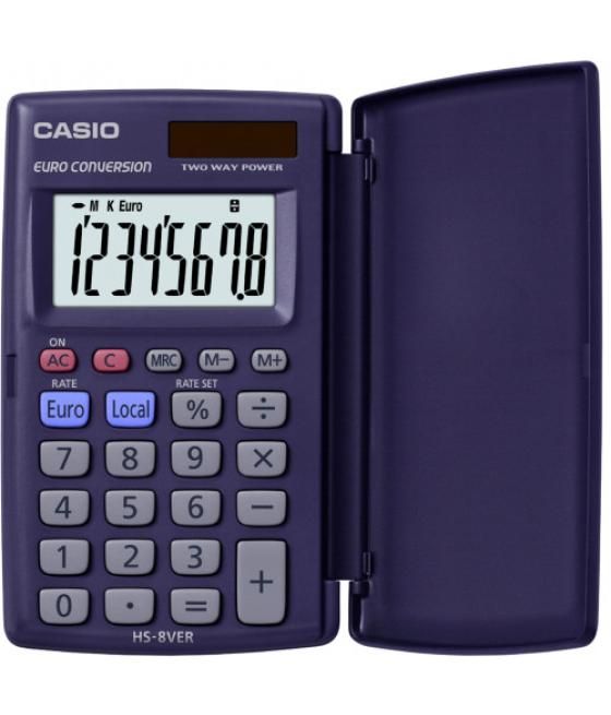 Calculadora de bolsillo de 8 dígitos casio hs-8ver-wa-ep