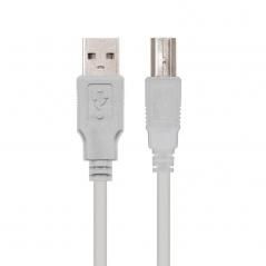 Cable USB 2.0 Impresora Nanocable 10.01.0102/ USB Macho - USB Macho/ 1m/ Beige - Imagen 1
