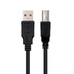 Cable USB 2.0 Impresora Nanocable 10.01.0102/ USB Macho - USB Macho/ 1m/ Negro - Imagen 1