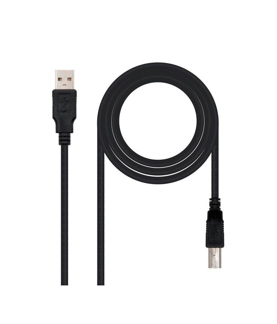 Cable USB 2.0 Impresora Nanocable 10.01.0102/ USB Macho - USB Macho/ 1m/ Negro - Imagen 2