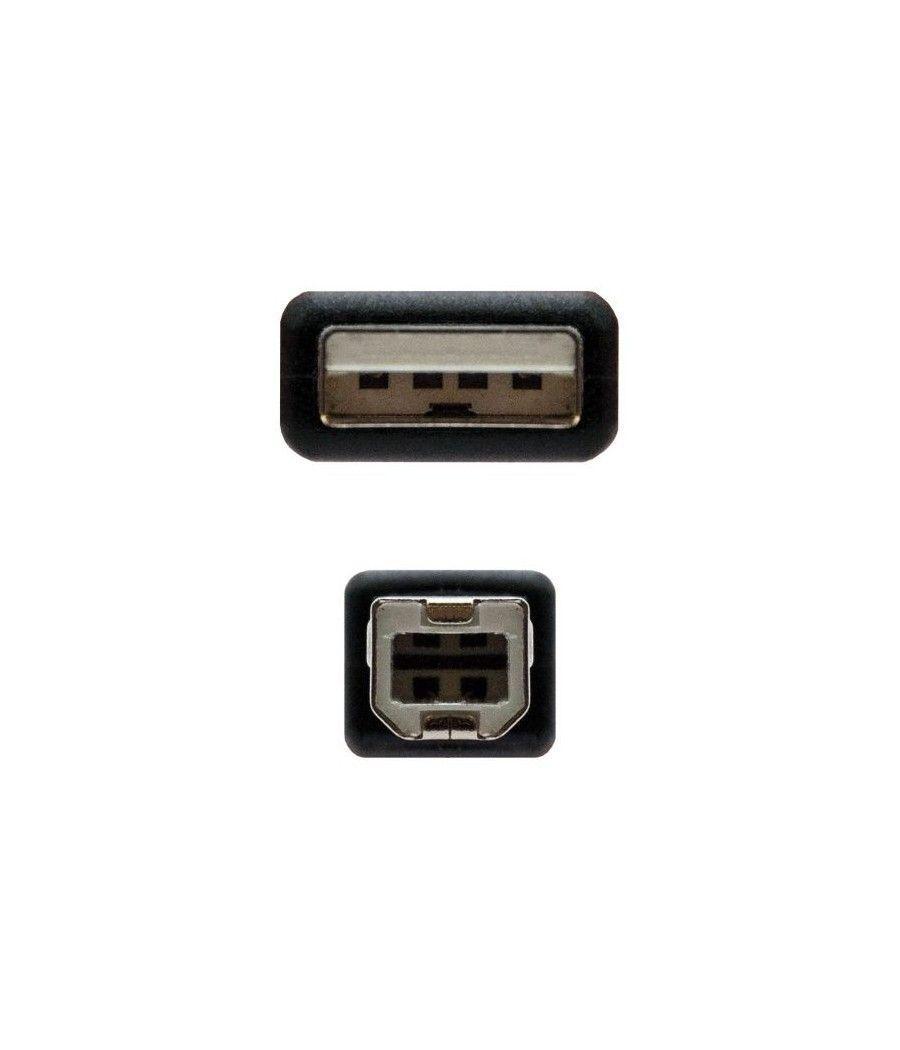 Cable USB 2.0 Impresora Nanocable 10.01.0102/ USB Macho - USB Macho/ 1m/ Negro - Imagen 3