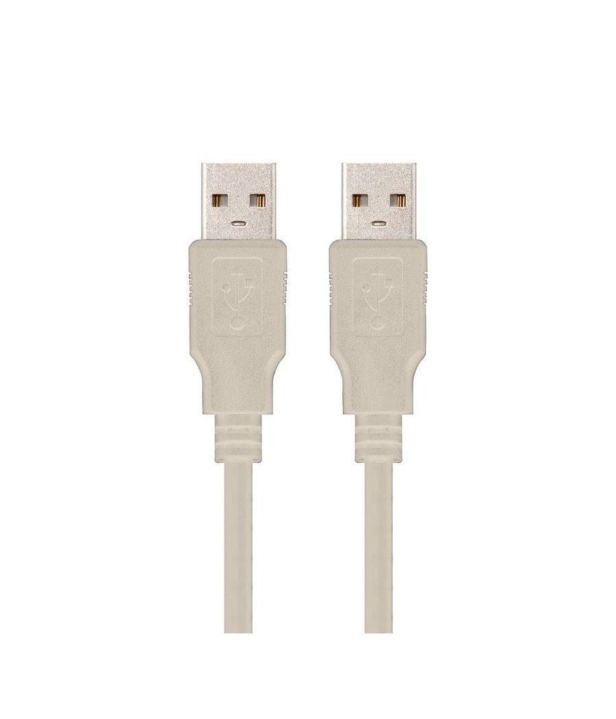 Cable USB 2.0 Nanocable 10.01.0303/ USB Macho - USB Macho/ 2m/ Beige - Imagen 1