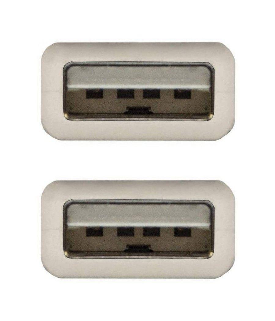 Cable USB 2.0 Nanocable 10.01.0303/ USB Macho - USB Macho/ 2m/ Beige - Imagen 3