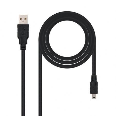 Cable USB 2.0 Nanocable 10.01.0400/ USB Macho - MiniUSB Macho/ 0.5m/ Negro - Imagen 1