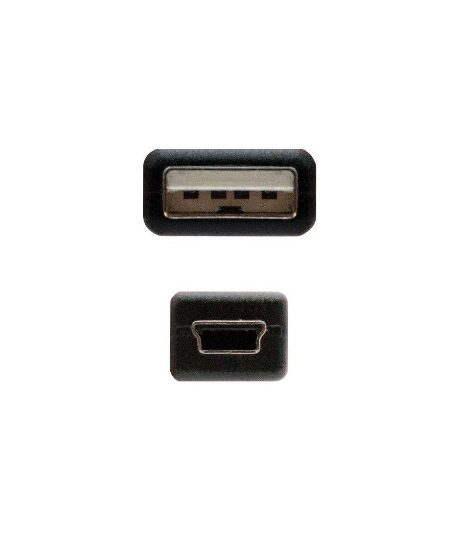 Cable USB 2.0 Nanocable 10.01.0401/ USB Macho - MiniUSB Macho/ 1m/ Negro - Imagen 3