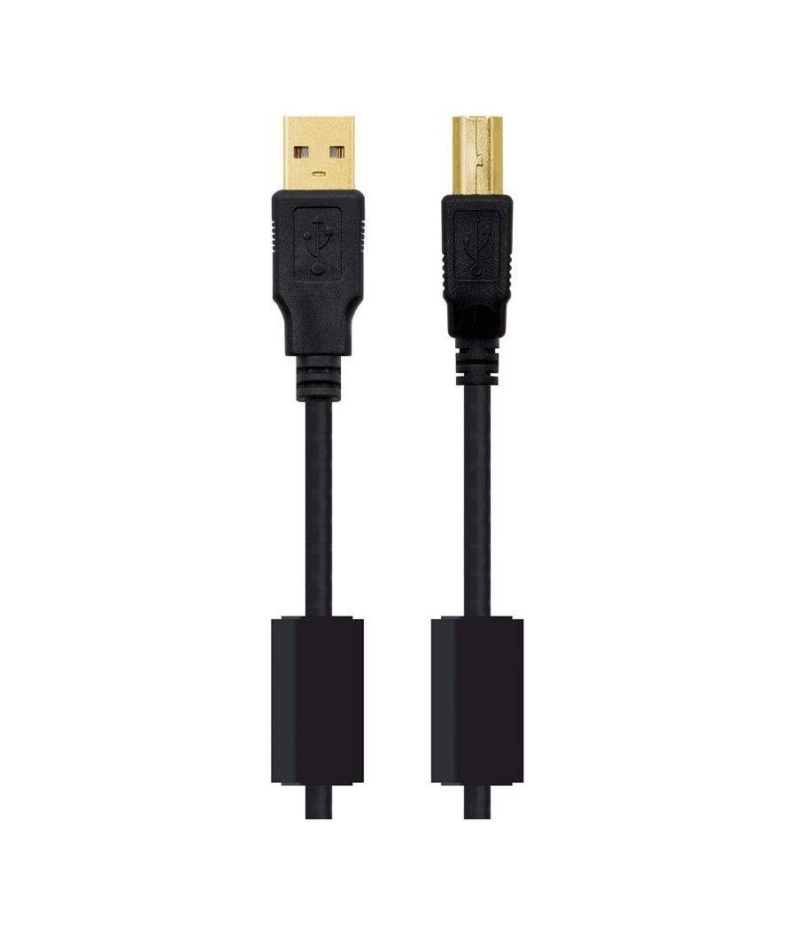 Cable USB 2.0 Impresora Nanocable 10.01.1203/ USB Macho - USB Macho/ 3m/ Negro - Imagen 2