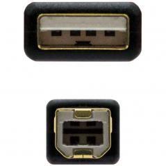 Cable USB 2.0 Impresora Nanocable 10.01.1203/ USB Macho - USB Macho/ 3m/ Negro - Imagen 3