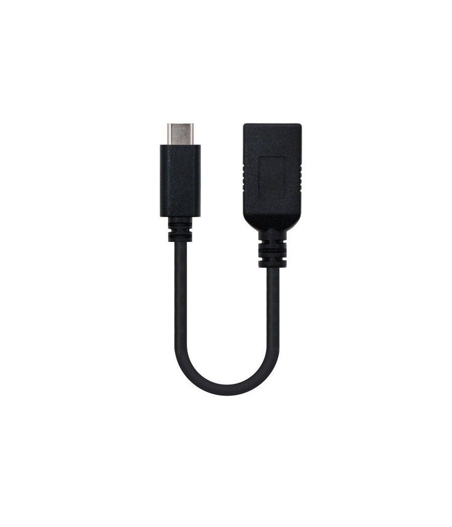 Cable USB 3.1 Nanocable 10.01.4201/ USB Tipo-C Macho - USB Hembra/ 15cm/ Negro - Imagen 1