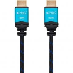 Cable HDMI 2.0 4K Nanocable 10.15.3705/ HDMI Macho - HDMI Macho/ 5m/ Negro/ Azul - Imagen 2
