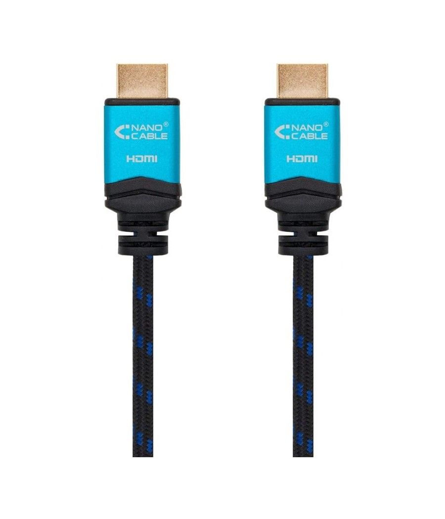 Cable HDMI 2.0 4K Nanocable 10.15.3705/ HDMI Macho - HDMI Macho/ 5m/ Negro/ Azul - Imagen 2