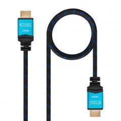 Cable HDMI 2.0 4K Nanocable 10.15.3707/ HDMI Macho - HDMI Macho/ 7m/ Negro/ Azul - Imagen 1