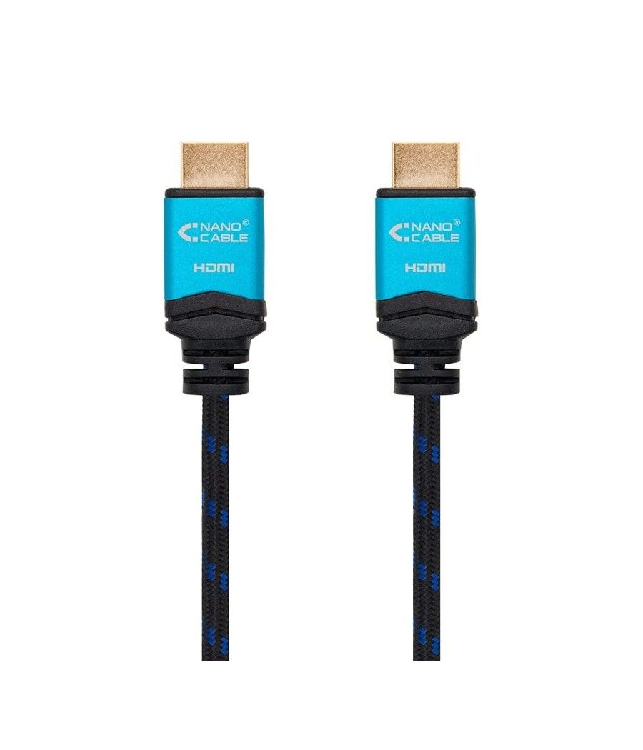 Cable HDMI 2.0 4K Nanocable 10.15.3710/ HDMI Macho - HDMI Macho/ 10m/ Negro/ Azul - Imagen 2