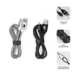 Cable USB 2.0 Subblim SUB-CAB-1MU001 Pack 2/ MicroUSB Macho - USB Macho/ 1m/ Negro y Plata - Imagen 3