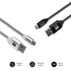 Cable USB 2.0 Subblim SUB-CAB-2TC001 Pack 2/ USB Tipo-C Macho - USB Macho/ 1m/ Negro y Plata - Imagen 2