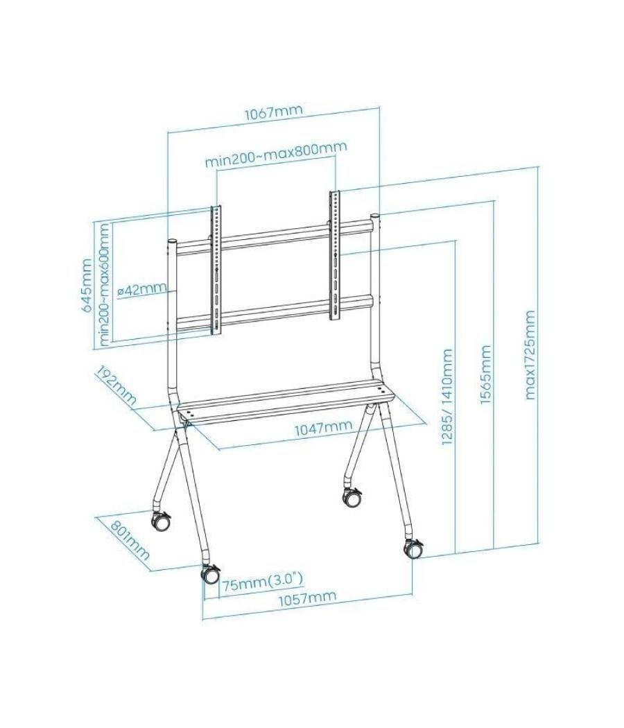 Soporte de pie con ruedas tooq fs20205m-b para tv de 50-86'/ hasta 120kg