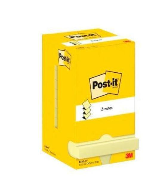 Post-it blocs z-notas 100 hojas canary yellow 76x76 -pack 12