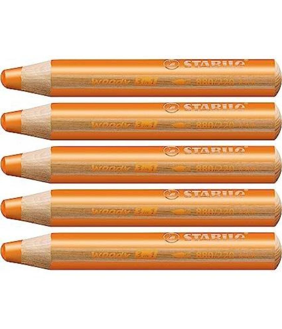 Stabilo lápices de colores woody 3 en 1 estuche de 5 naranja