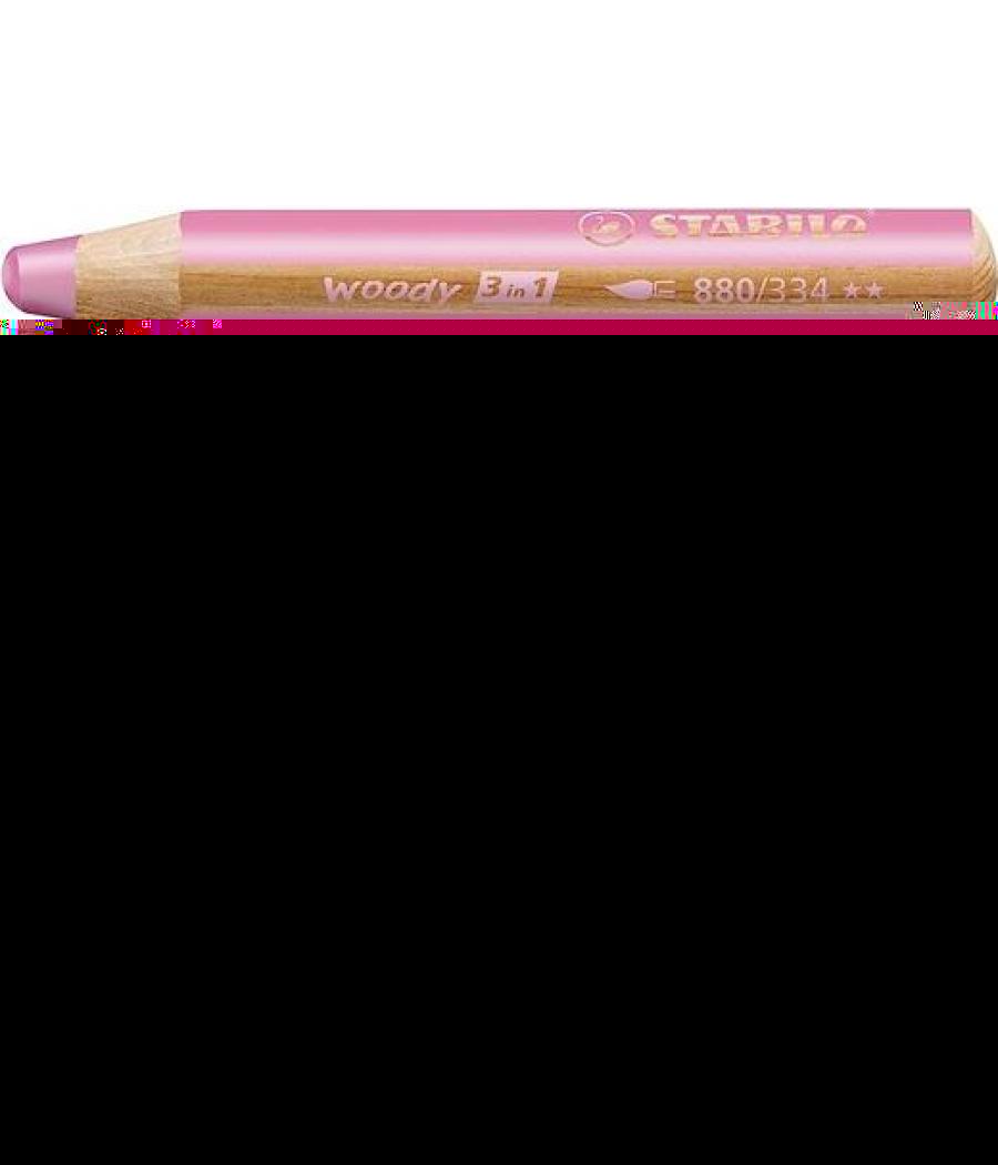 Stabilo lápices de colores woody 3 en 1 estuche de 5 rosa