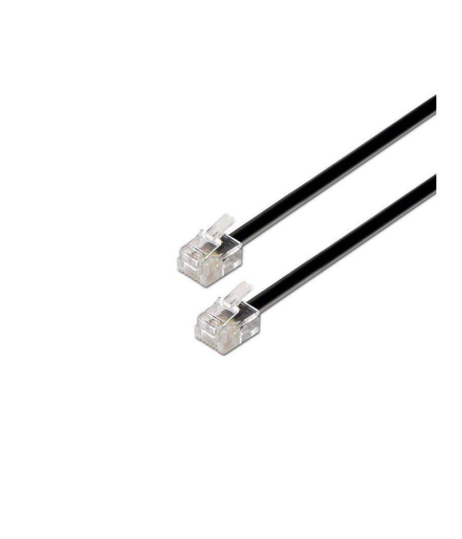 Cable de Teléfono RJ11 6P4C Aisens A143-0319/ 2m/ Negro - Imagen 1