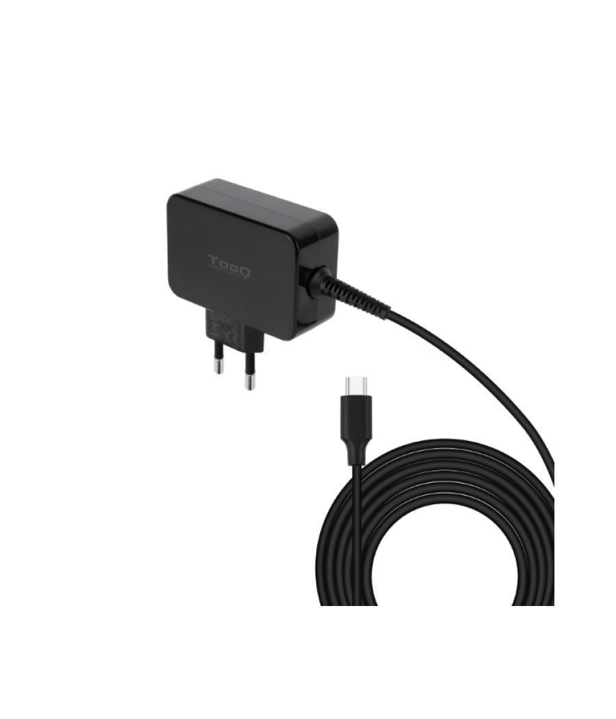 Cargador automatico portatil gan usb-c pd 65w negro tooq
