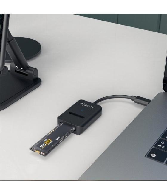 Dock usb tipo-c para ssd m2 sata/nvme ngff aisens asuc-m2d011-bk/ negro