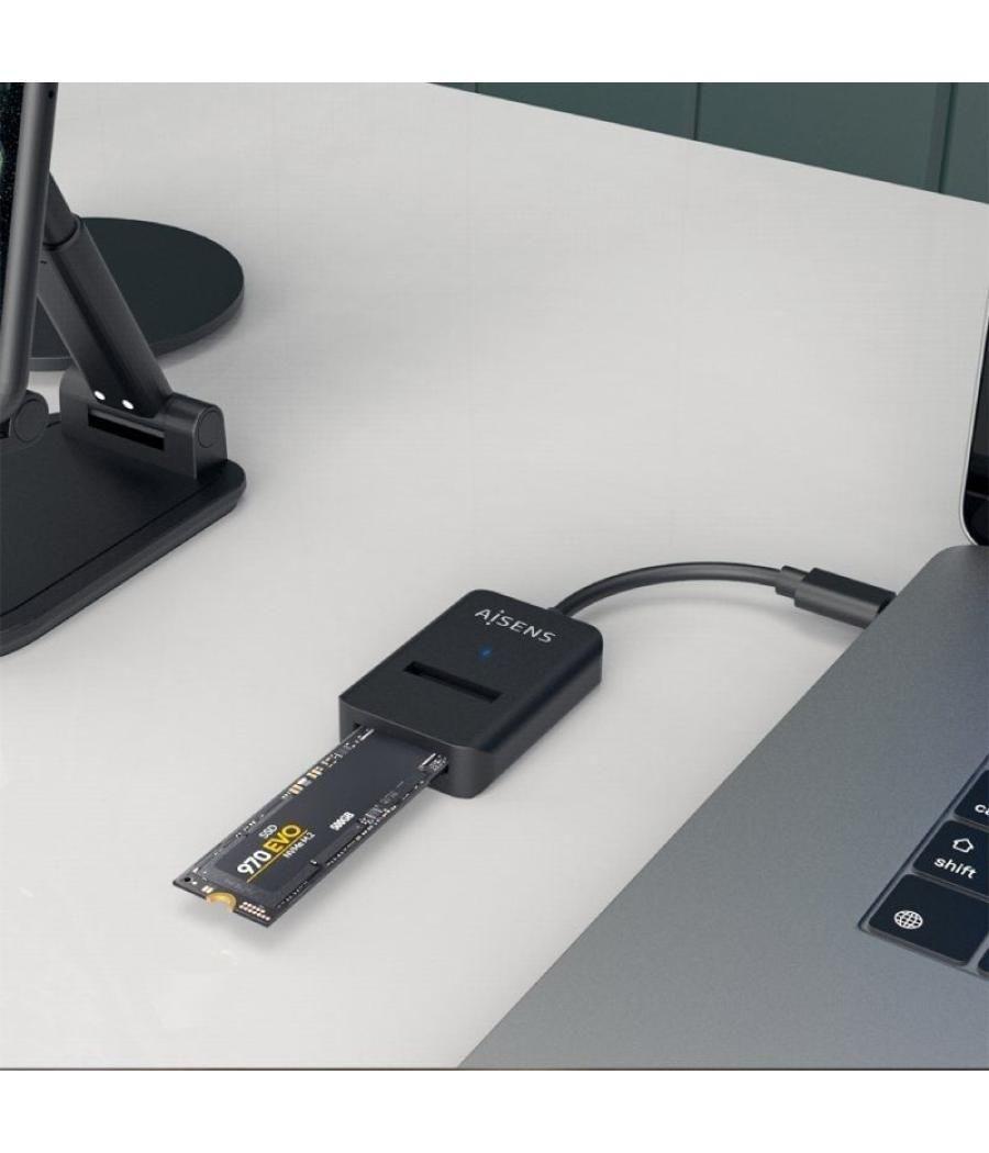 Dock usb tipo-c para ssd m2 sata/nvme ngff aisens asuc-m2d011-bk/ negro
