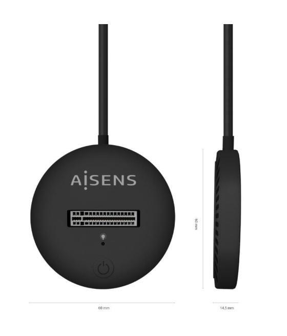 Dock usb tipo-c para ssd m2 sata/nvme ngff aisens asuc-m2d013-bk/ negro