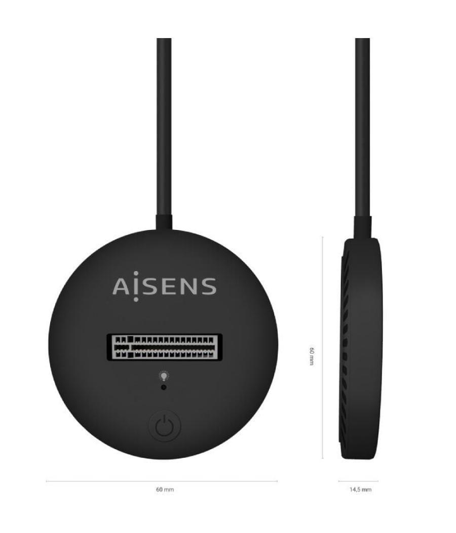 Dock usb tipo-c para ssd m2 sata/nvme ngff aisens asuc-m2d013-bk/ negro