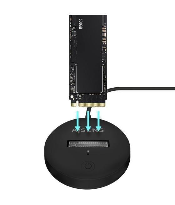 Dock usb tipo-c para ssd m2 sata/nvme ngff aisens asuc-m2d013-bk/ negro