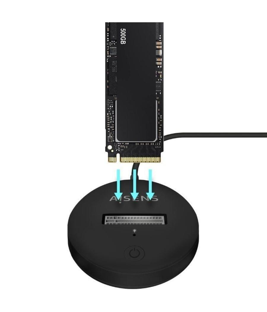 Dock usb tipo-c para ssd m2 sata/nvme ngff aisens asuc-m2d013-bk/ negro