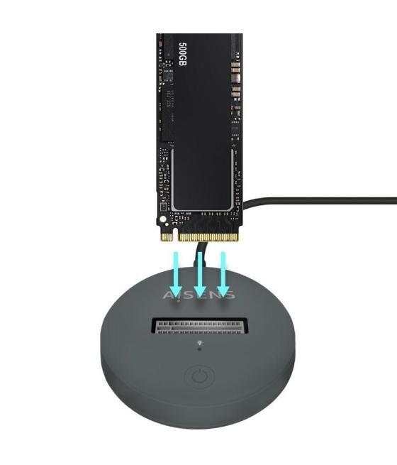 Dock usb tipo-c para ssd m2 sata/nvme ngff aisens asuc-m2d014-gr/ gris